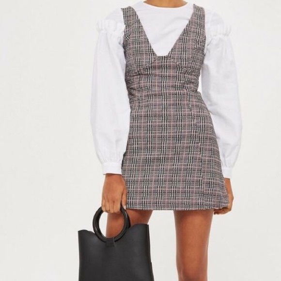 Topshop Dresses & Skirts - TOPSHOP TARTAN PINAFORE DRESS
